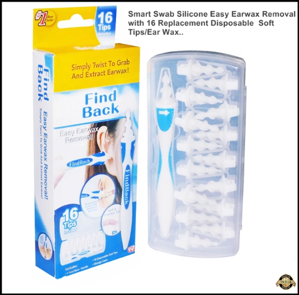 Smart Swab Silicone Easy Earwax Removal with 16 Replacement Disposable Soft Tips/Ear Wax..